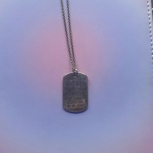 silver dog tag necklace